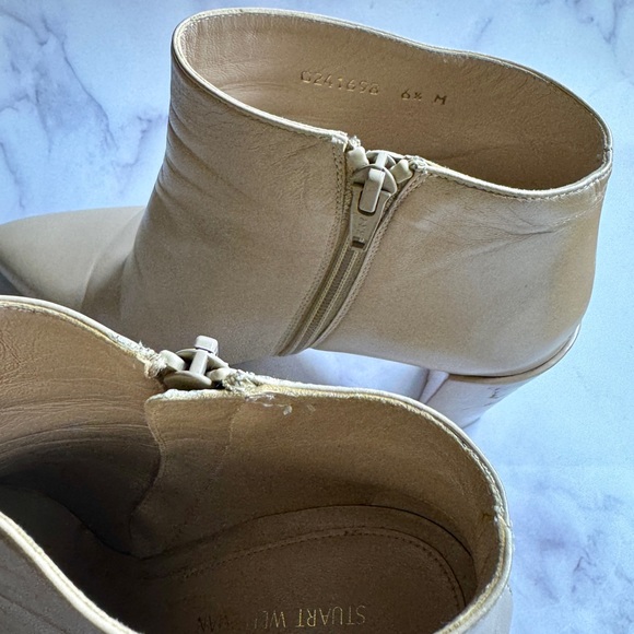 ❗️Last Chance❗️Stuart Weitzman Pure Beige Pointy Toe Bootie - Bambina - Picture 9 of 10